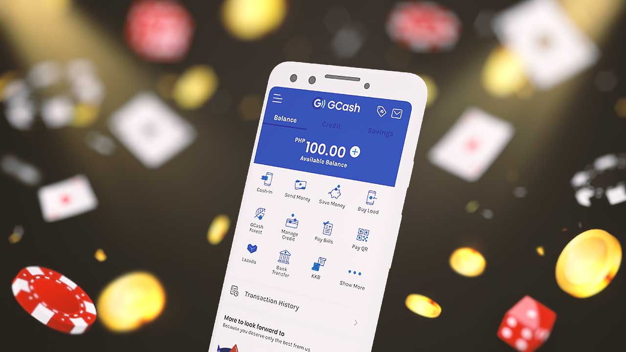 Official GCash Mobile Wallet Interface with Real-Money Casino Chips, Dice, and Payment Controls