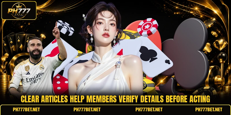 Clear articles help members verify details before acting