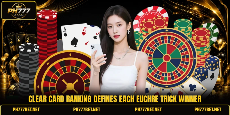 Clear card ranking defines each euchre trick winner