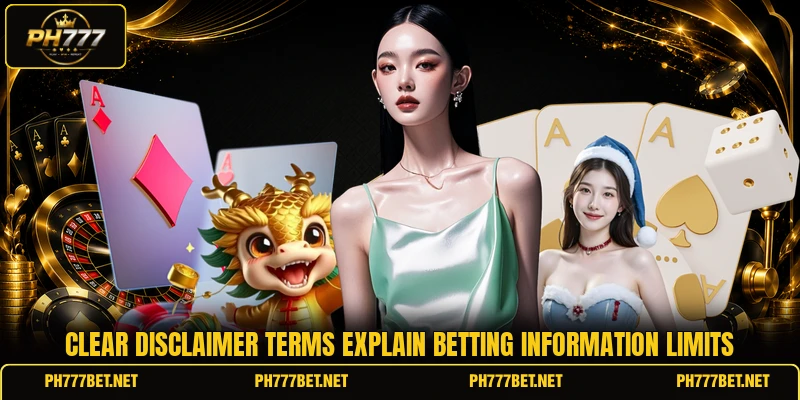 Clear disclaimer terms explain betting information limits