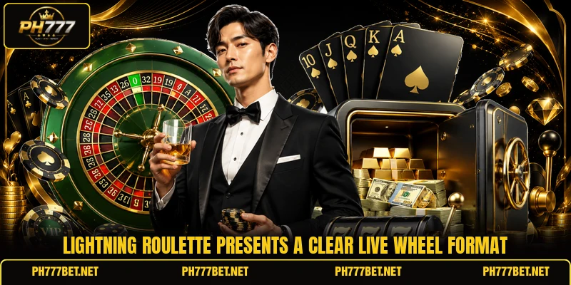 Lightning Roulette presents a clear live wheel format