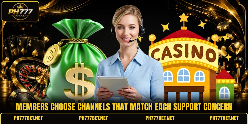 Members choose channels that match each support concern