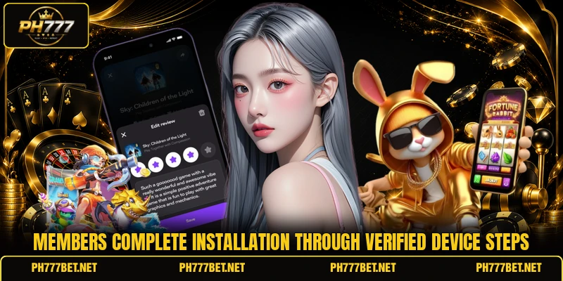 Members complete installation through verified device steps