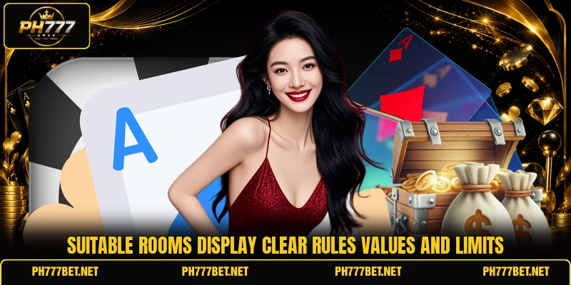 Suitable rooms display clear rules values and limits Suitable rooms display clear rules values and limits