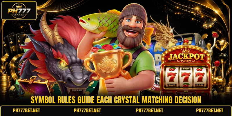 Symbol rules guide each crystal matching decision